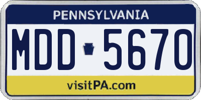PA license plate MDD5670