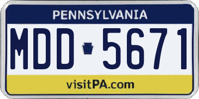 PA license plate MDD5671