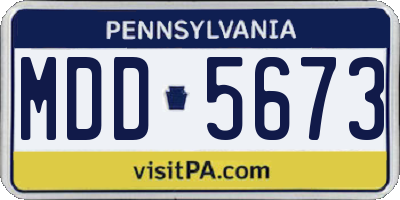 PA license plate MDD5673