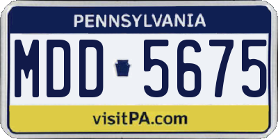 PA license plate MDD5675