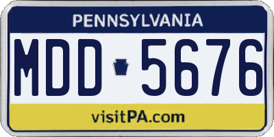PA license plate MDD5676