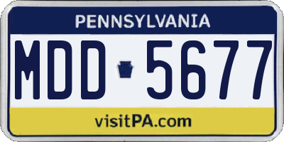 PA license plate MDD5677