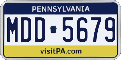 PA license plate MDD5679