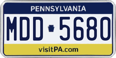 PA license plate MDD5680