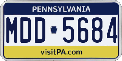PA license plate MDD5684
