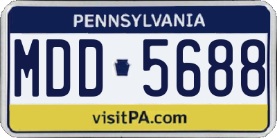 PA license plate MDD5688