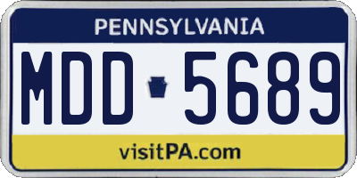 PA license plate MDD5689