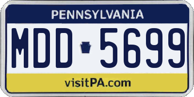 PA license plate MDD5699