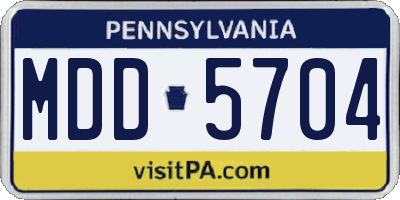 PA license plate MDD5704