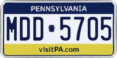 PA license plate MDD5705