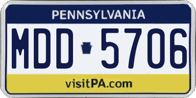 PA license plate MDD5706