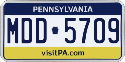 PA license plate MDD5709