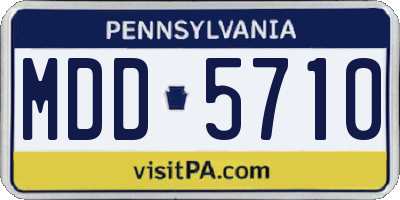 PA license plate MDD5710