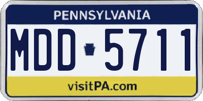 PA license plate MDD5711