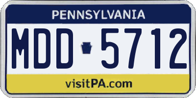PA license plate MDD5712