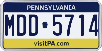 PA license plate MDD5714