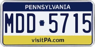 PA license plate MDD5715