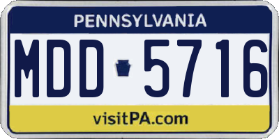 PA license plate MDD5716