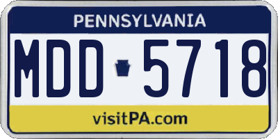PA license plate MDD5718