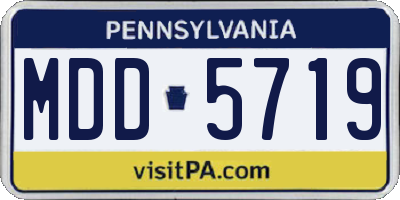PA license plate MDD5719