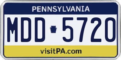 PA license plate MDD5720