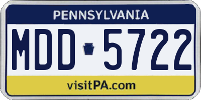 PA license plate MDD5722