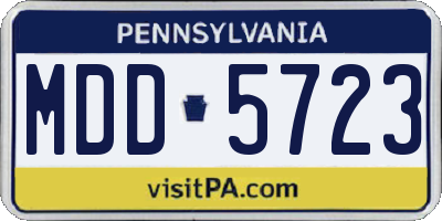 PA license plate MDD5723