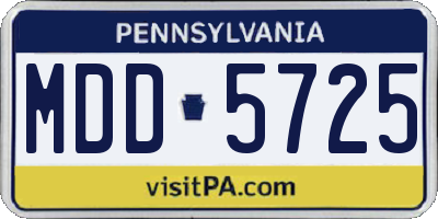 PA license plate MDD5725