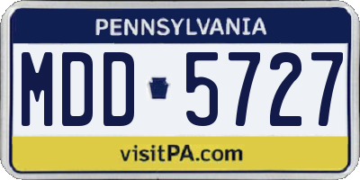 PA license plate MDD5727