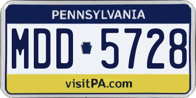 PA license plate MDD5728