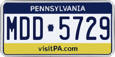 PA license plate MDD5729
