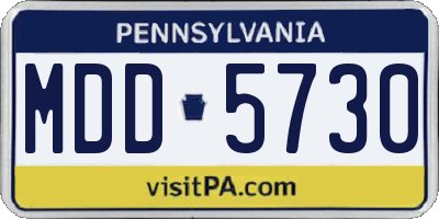 PA license plate MDD5730