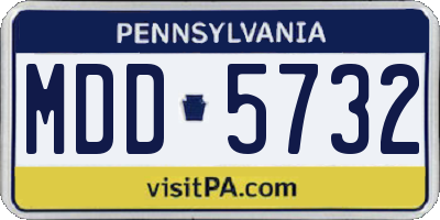 PA license plate MDD5732