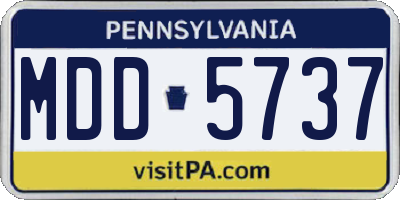 PA license plate MDD5737