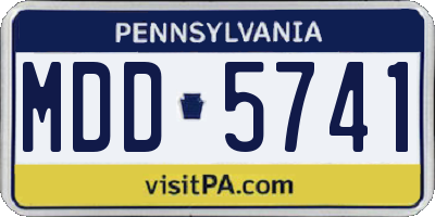 PA license plate MDD5741