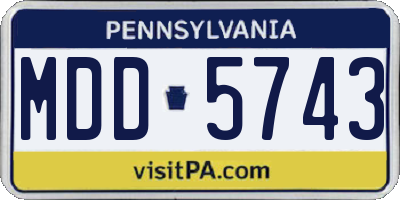 PA license plate MDD5743