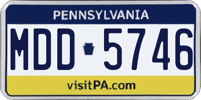 PA license plate MDD5746