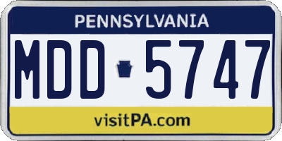 PA license plate MDD5747