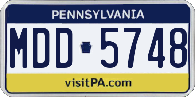 PA license plate MDD5748