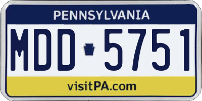 PA license plate MDD5751