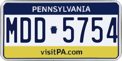 PA license plate MDD5754