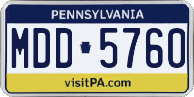 PA license plate MDD5760