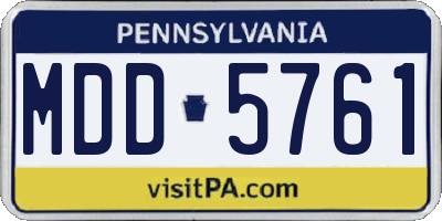 PA license plate MDD5761