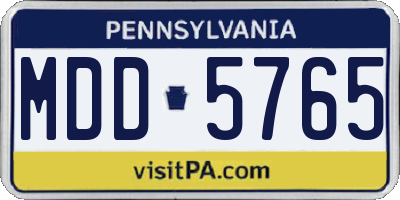 PA license plate MDD5765