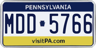 PA license plate MDD5766