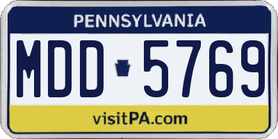 PA license plate MDD5769