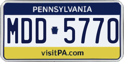 PA license plate MDD5770