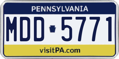 PA license plate MDD5771