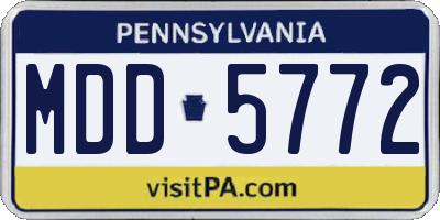 PA license plate MDD5772