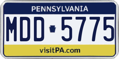 PA license plate MDD5775